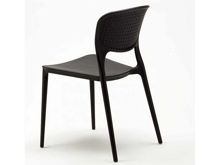 Chaise empilable moderne Pazora-Couleur Rouge