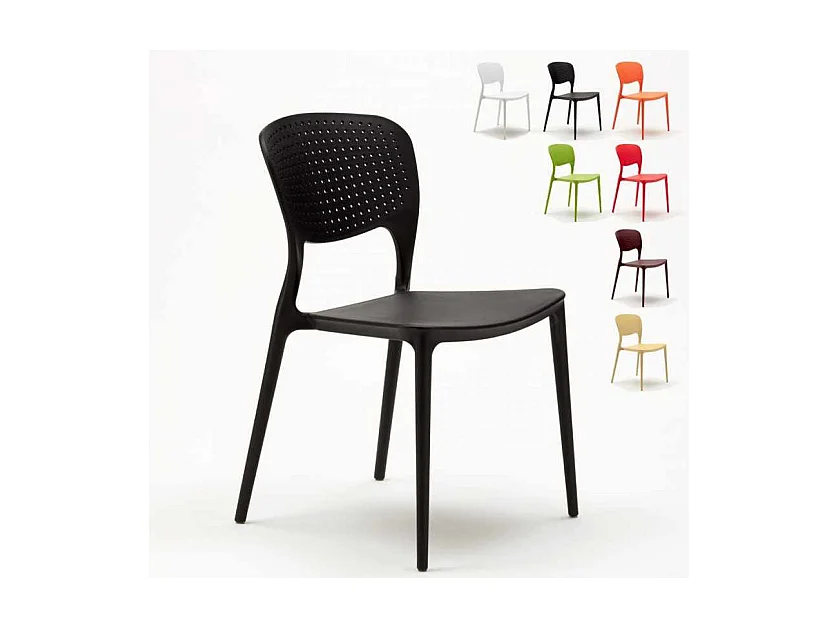 Chaise empilable moderne Pazora-Couleur Beige clair