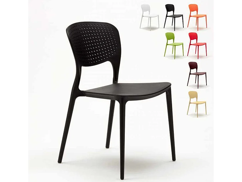 Chaise empilable moderne Pazora-Couleur Gris