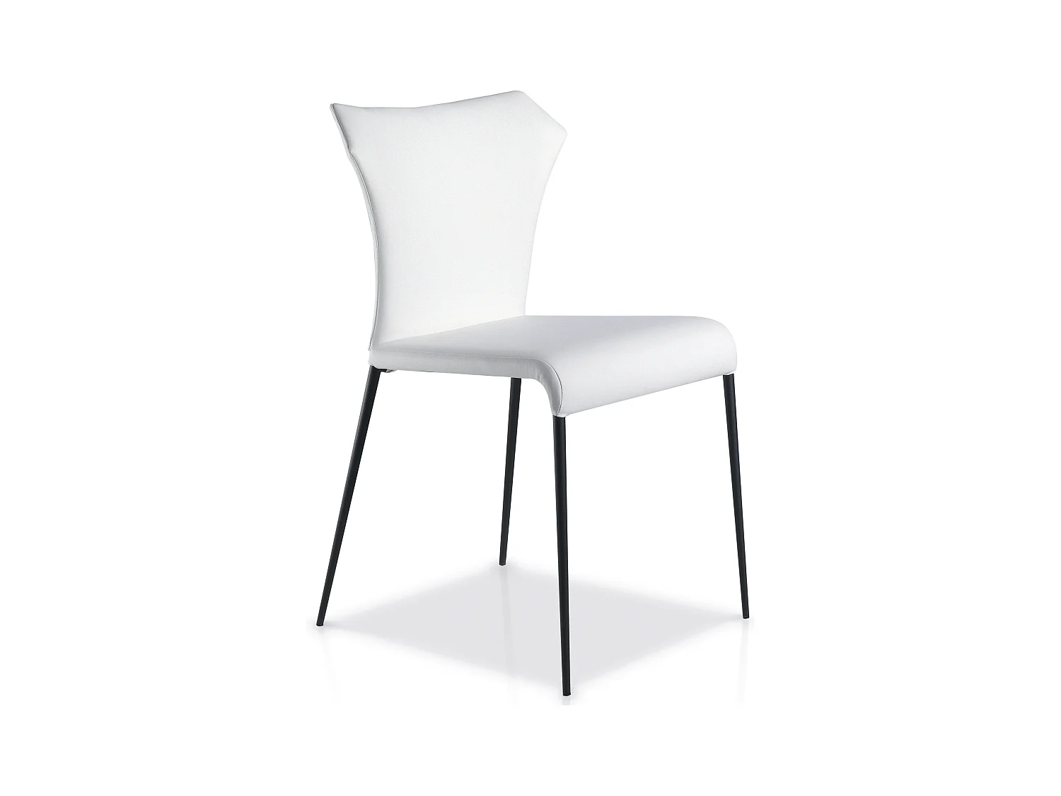 Chaise similicuir et acier noir Ekiza - Lot de 2-Couleur Aqua 82 Taupe