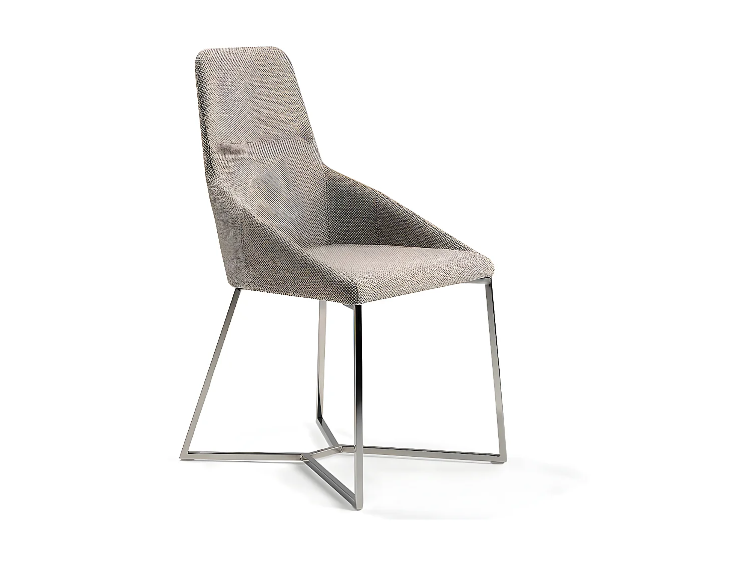 Chaise moderne tissu et pieds acier chromé Donia - Lot de 4-Couleur Aqua 90 Noir