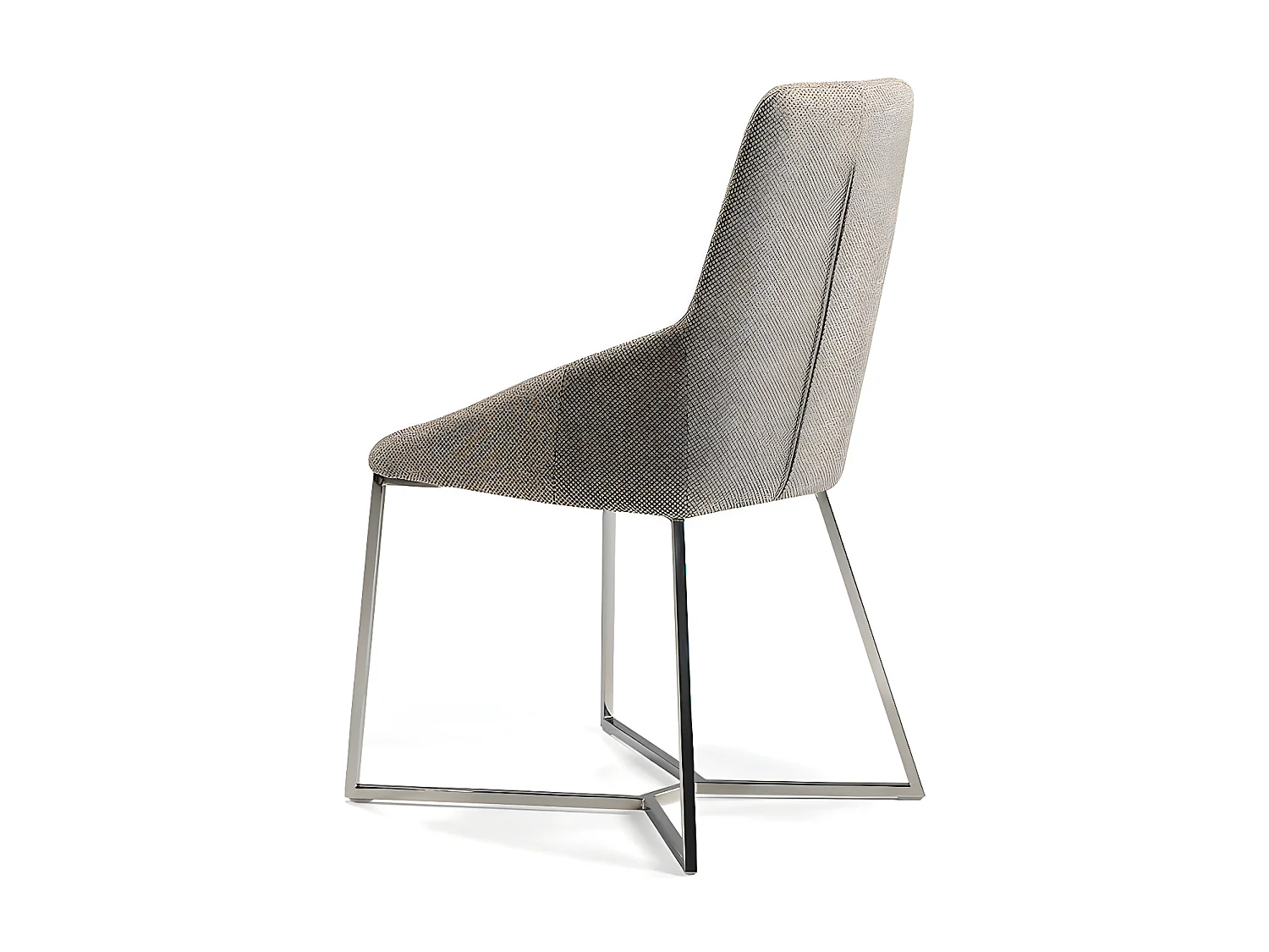 Chaise moderne tissu et pieds acier chromé Donia - Lot de 4-Couleur Aqua 90 Noir