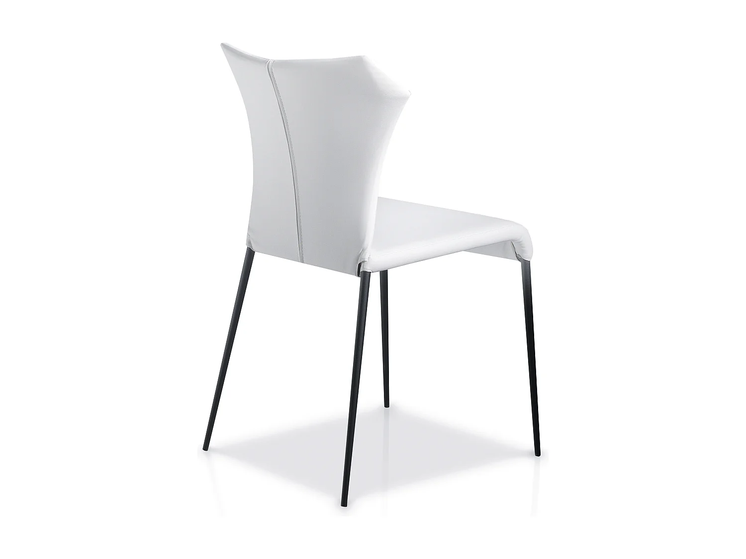 Chaise similicuir et acier noir Ekiza - Lot de 2-Couleur Aqua 18 Taupe foncé