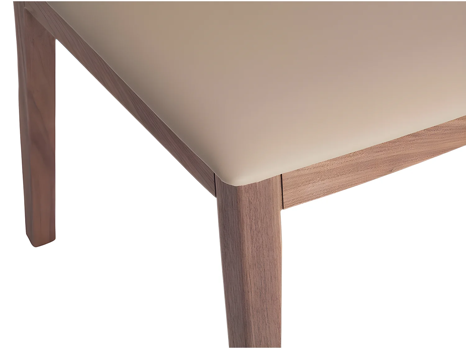 Mauna walnoot gefineerde en kunstleren stoel - Set van 2-Kleur Aqua 82 Taupe