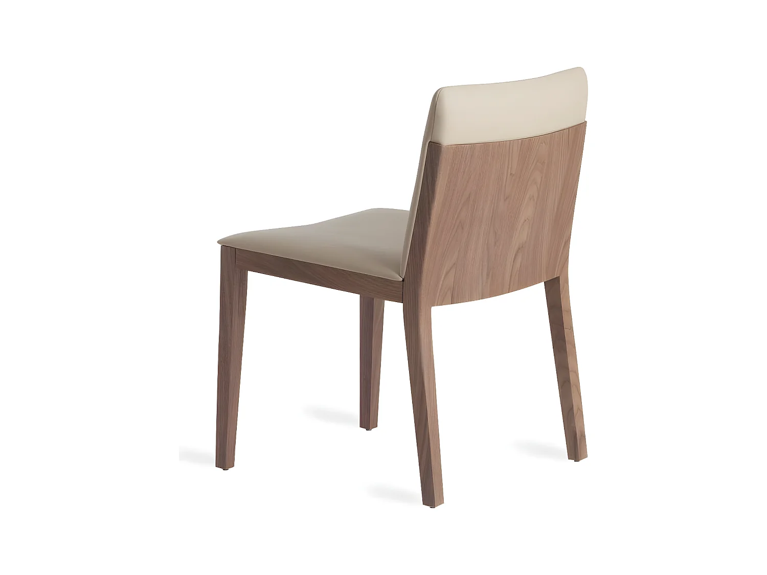 Chaise bois plaqué de noyer et simili cuir Mauna - Lot de 2-Couleur Aqua 82 Taupe