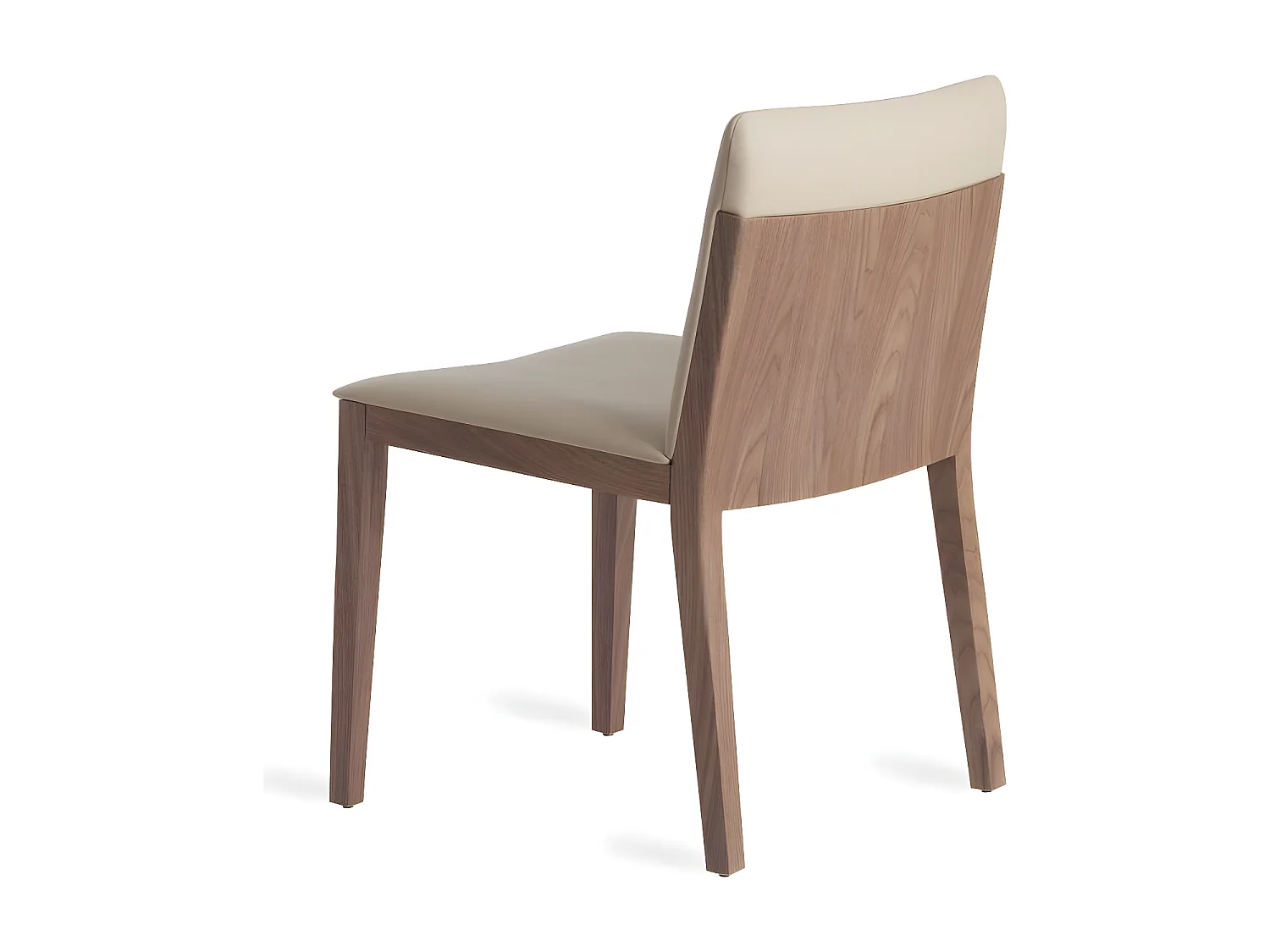 Chaise bois plaqué de noyer et simili cuir Mauna - Lot de 2-Couleur Aqua 82 Taupe