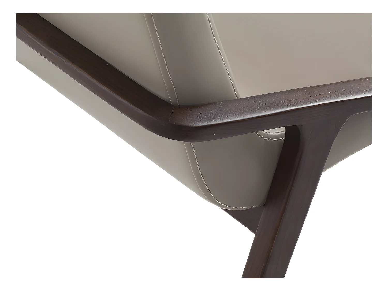 Chaise en bois de frêne et simili cuir Leva - Lot de 2-Couleur Aqua 71 Gris clair