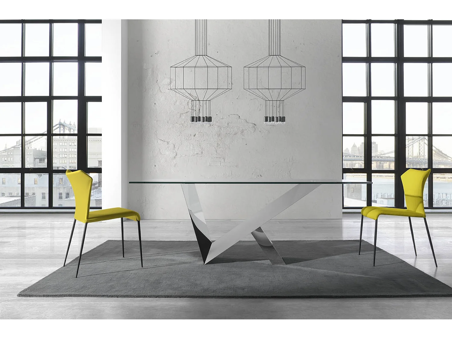 Ekiza stoel van kunstleer en zwart staal - Set van 2-Kleur Aqua10 Oranje