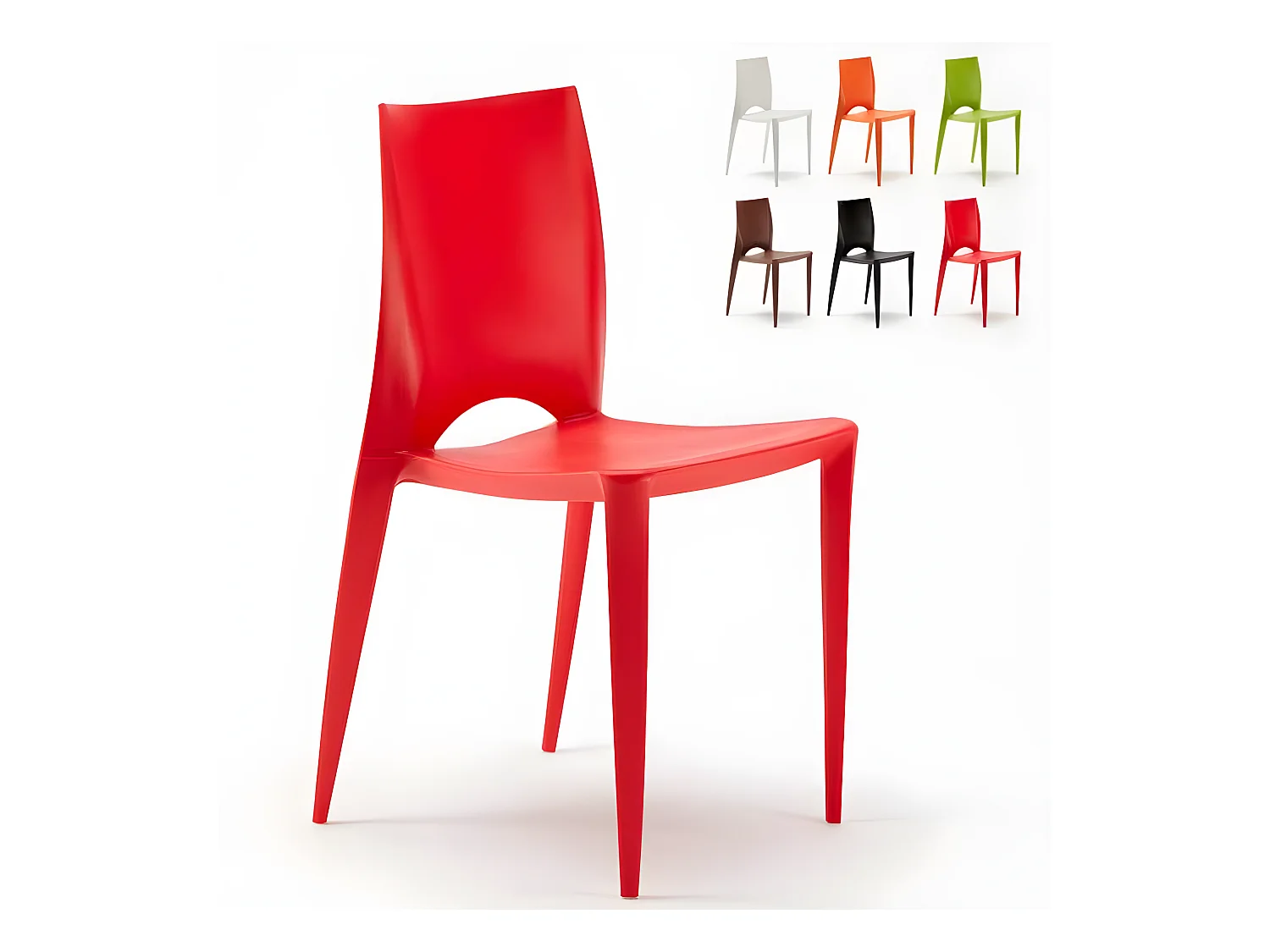 Lusko stapelbare polypropyleen stoel-Kleur Rood