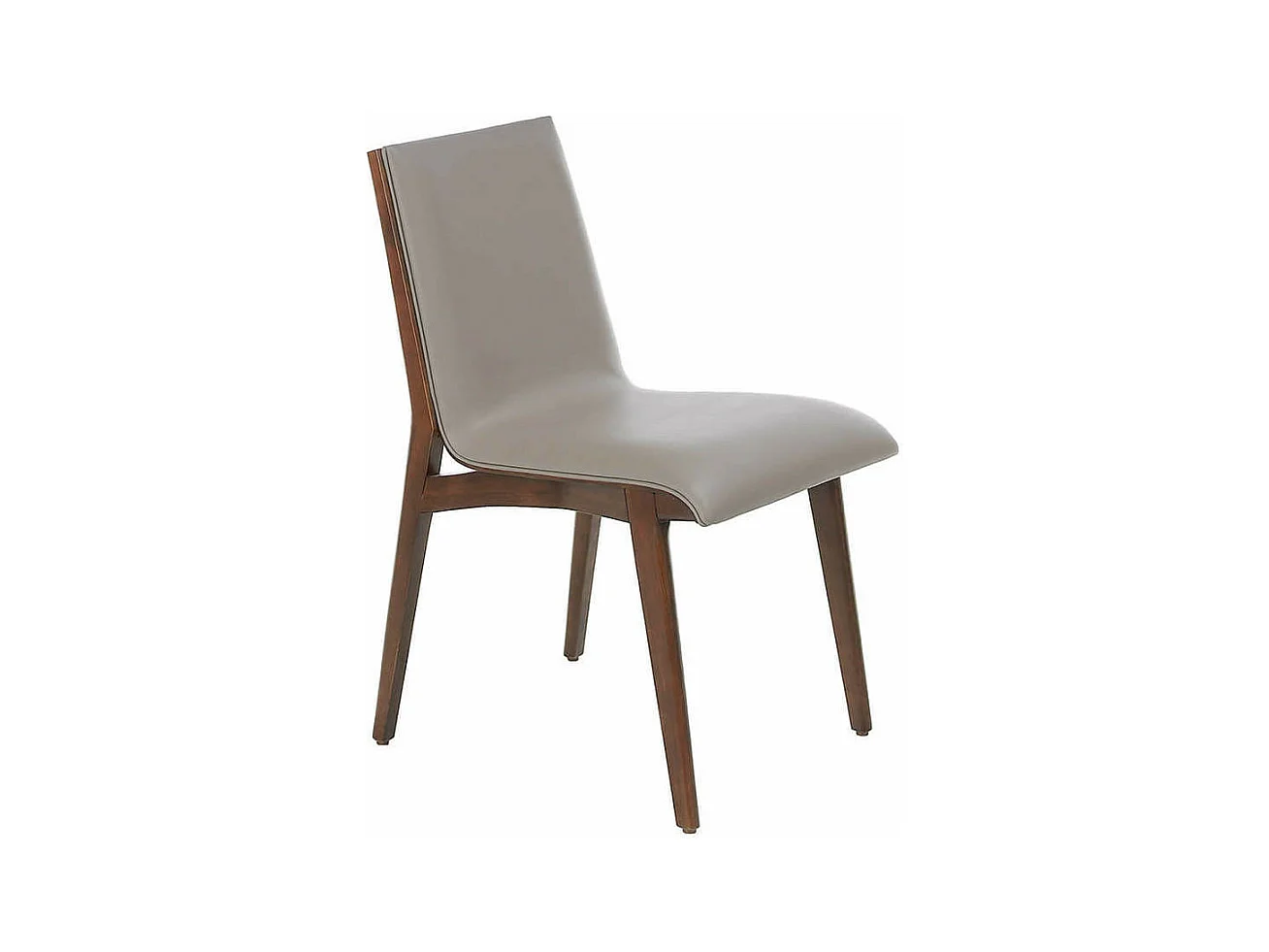 Chaise design pieds en frêne couleur noyer et simili cuir Bova - Lot de 2-Couleur Aqua 18 Taupe foncé