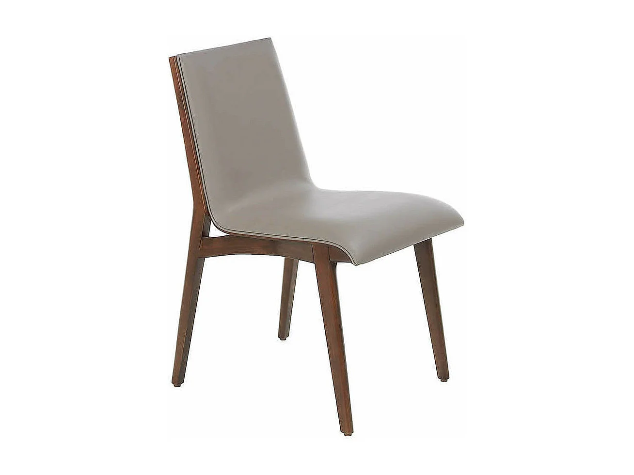 Chaise design pieds en frêne couleur noyer et simili cuir Bova - Lot de 2-Couleur Aqua 18 Taupe foncé