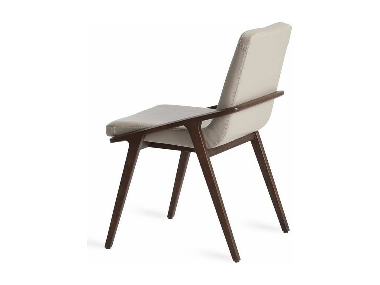 Chaise en bois de frêne et simili cuir Leva - Lot de 2-Couleur Aqua 25 Bordeaux