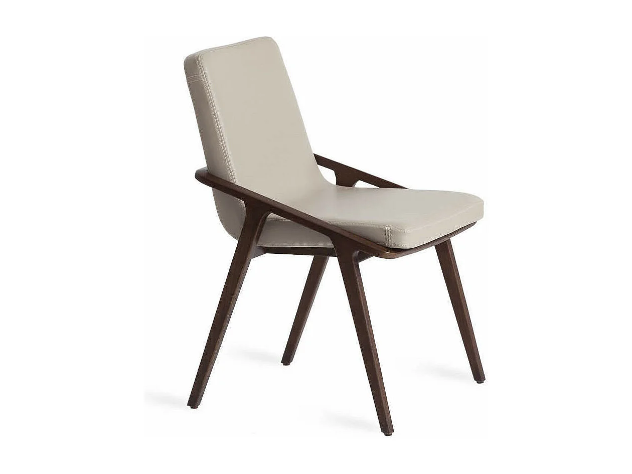 Chaise en bois de frêne et simili cuir Leva - Lot de 2-Couleur Aqua 25 Bordeaux