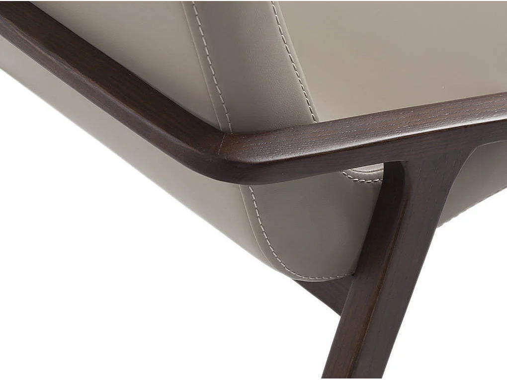 Chaise en bois de frêne et simili cuir Leva - Lot de 2-Couleur Aqua 25 Bordeaux