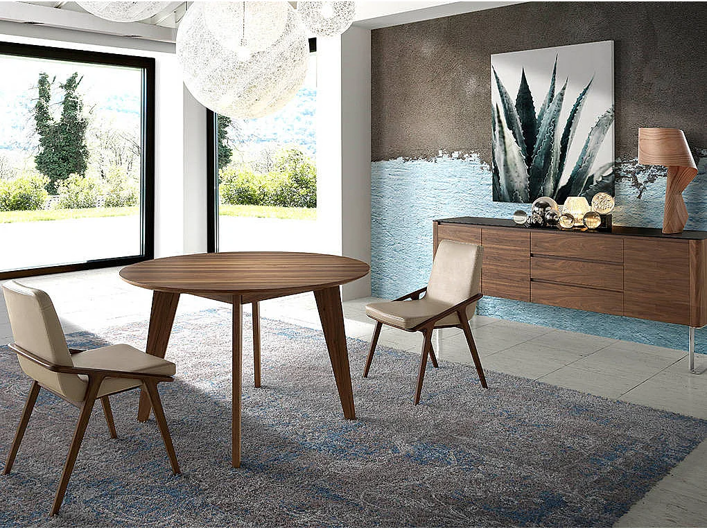 Chaise en bois de frêne et simili cuir Leva - Lot de 2-Couleur Aqua 25 Bordeaux