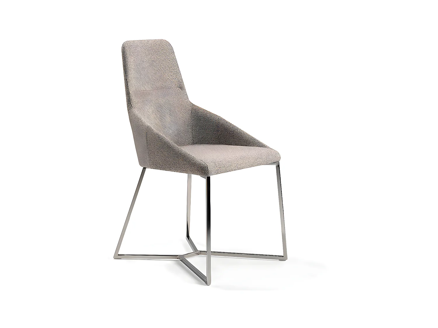 Chaise moderne tissu et pieds acier chromé Donia - Lot de 4-Couleur Aqua 24 Fuchsia