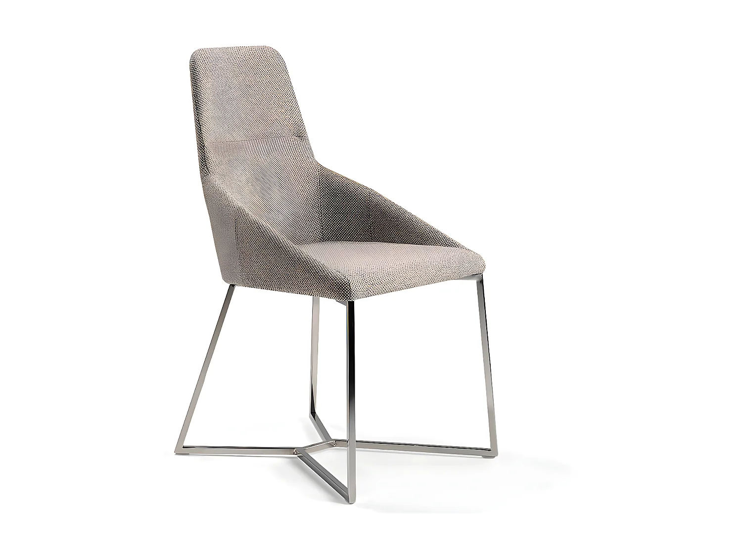 Chaise moderne tissu et pieds acier chromé Donia - Lot de 4-Couleur Aqua 24 Fuchsia