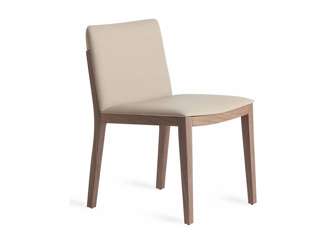 Chaise bois plaqué de noyer et simili cuir Mauna - Lot de 2-Couleur Aqua 41 Anis