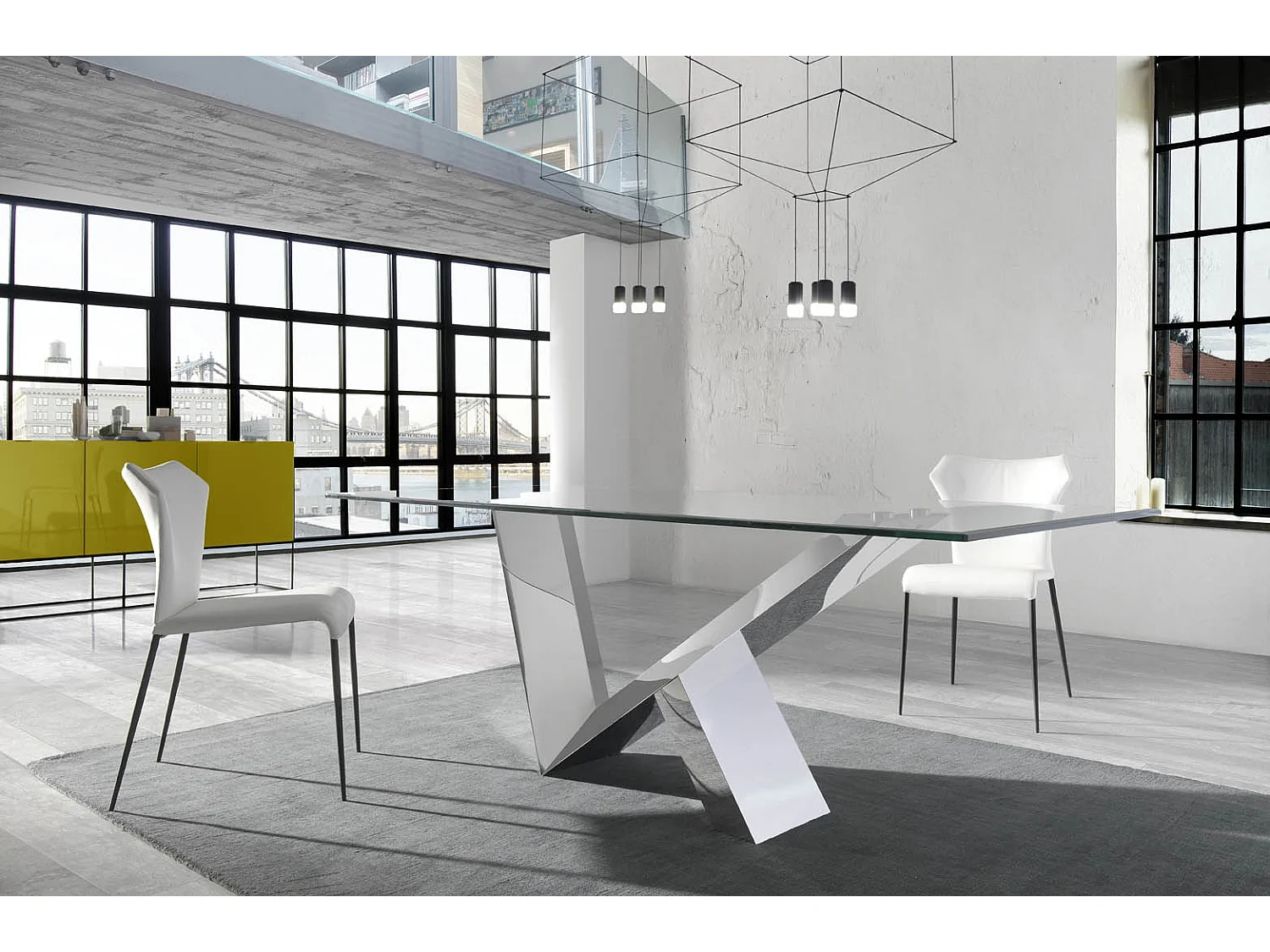 Chaise similicuir et acier noir Ekiza - Lot de 2-Couleur Aqua 00 Blanc