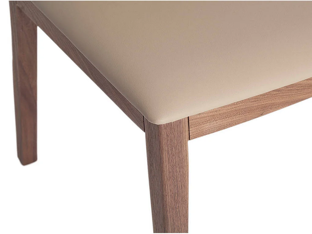 Chaise bois plaqué de noyer et simili cuir Mauna - Lot de 2-Couleur Aqua 18 Taupe foncé