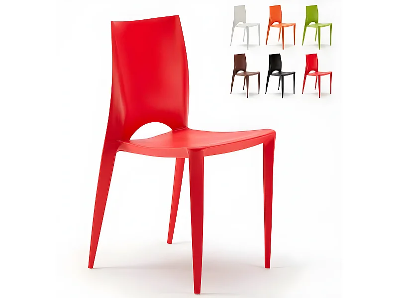 Chaise empilable polypropylène Lusko-Couleur Noir