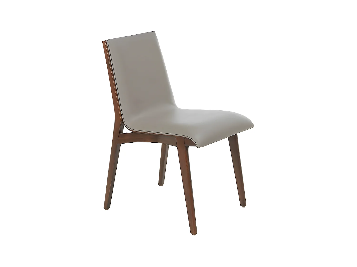 Chaise design pieds en frêne couleur noyer et simili cuir Bova - Lot de 2-Couleur Aqua 25 Bordeaux