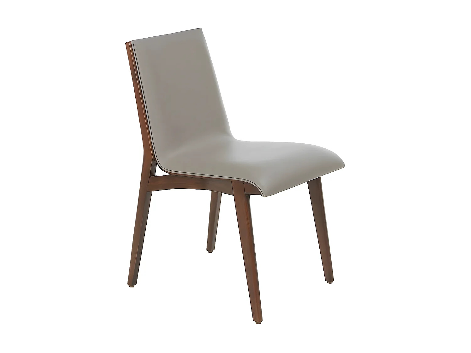 Chaise design pieds en frêne couleur noyer et simili cuir Bova - Lot de 2-Couleur Aqua 25 Bordeaux