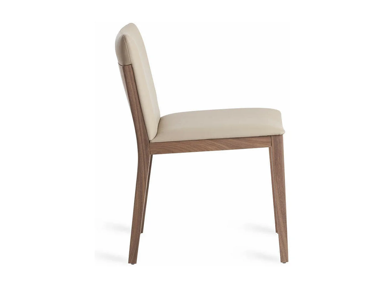 Chaise bois plaqué de noyer et simili cuir Mauna - Lot de 2-Couleur Aqua 72 Gris foncé