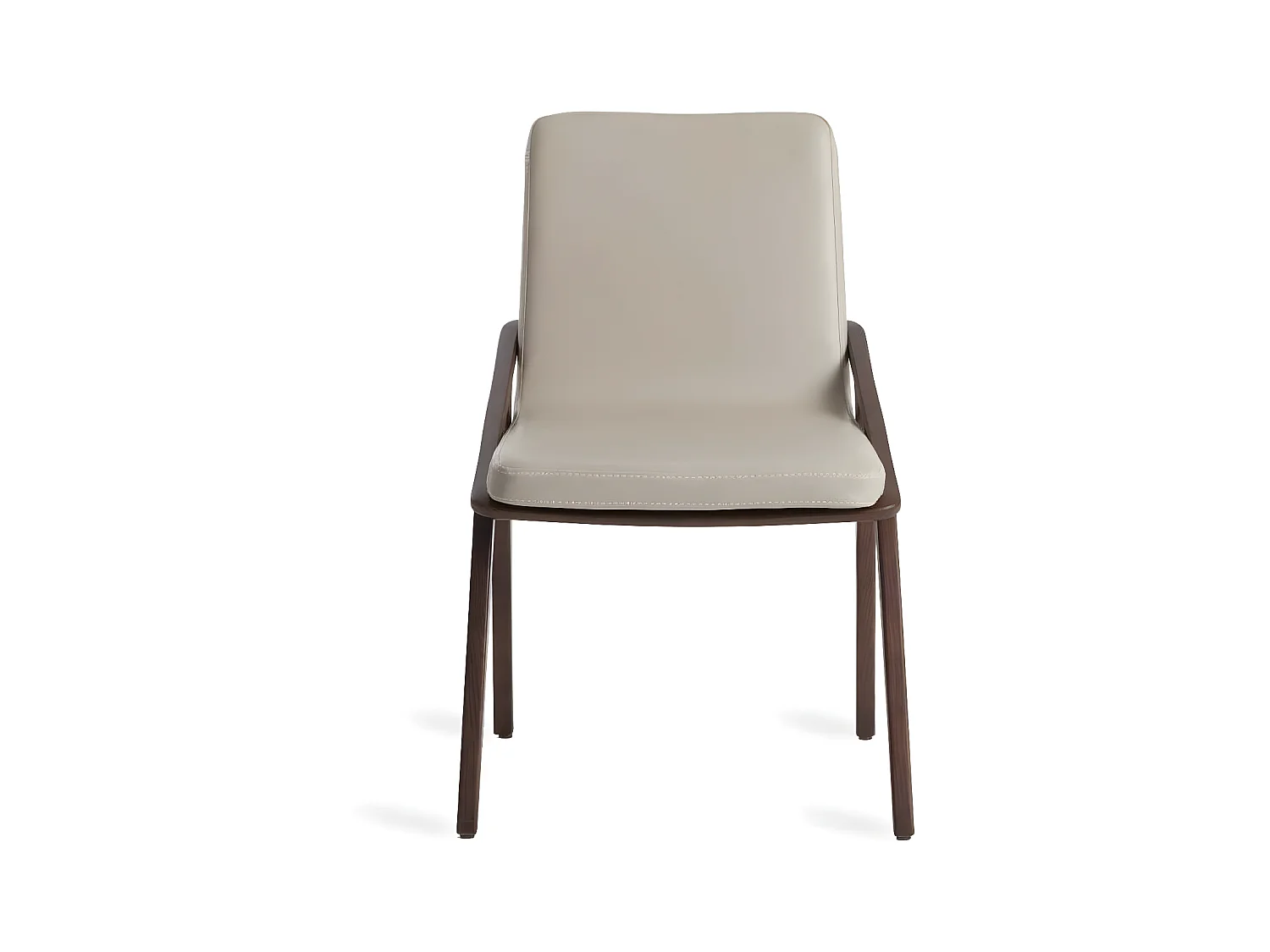 Chaise en bois de frêne et simili cuir Leva - Lot de 2-Couleur Aqua 75 Gris anthracite