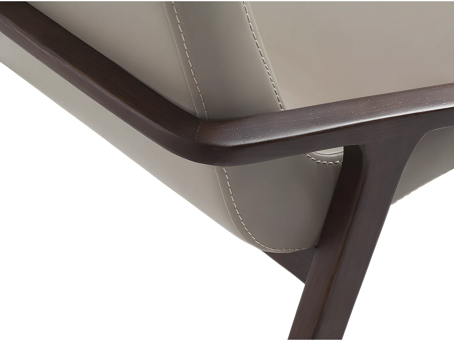 Chaise en bois de frêne et simili cuir Leva - Lot de 2-Couleur Aqua 07 Sable