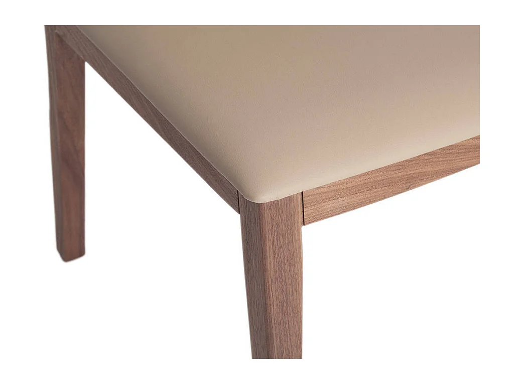 Mauna walnoot gefineerde en kunstleren stoel - Set van 2-Kleur Aqua 71 Lichtgrijs