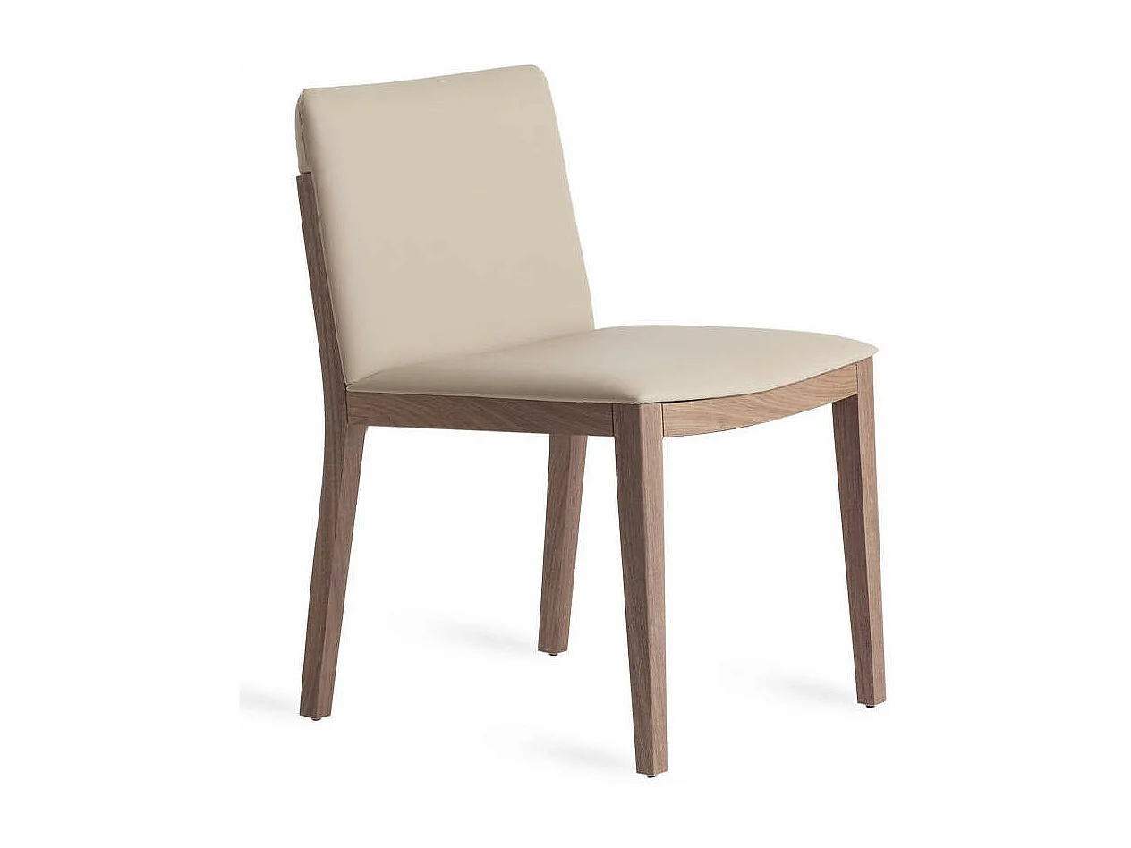 Chaise bois plaqué de noyer et simili cuir Mauna - Lot de 2-Couleur Aqua 47 Vert foncé