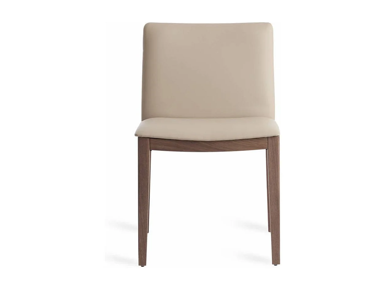 Chaise bois plaqué de noyer et simili cuir Mauna - Lot de 2-Couleur Aqua 47 Vert foncé