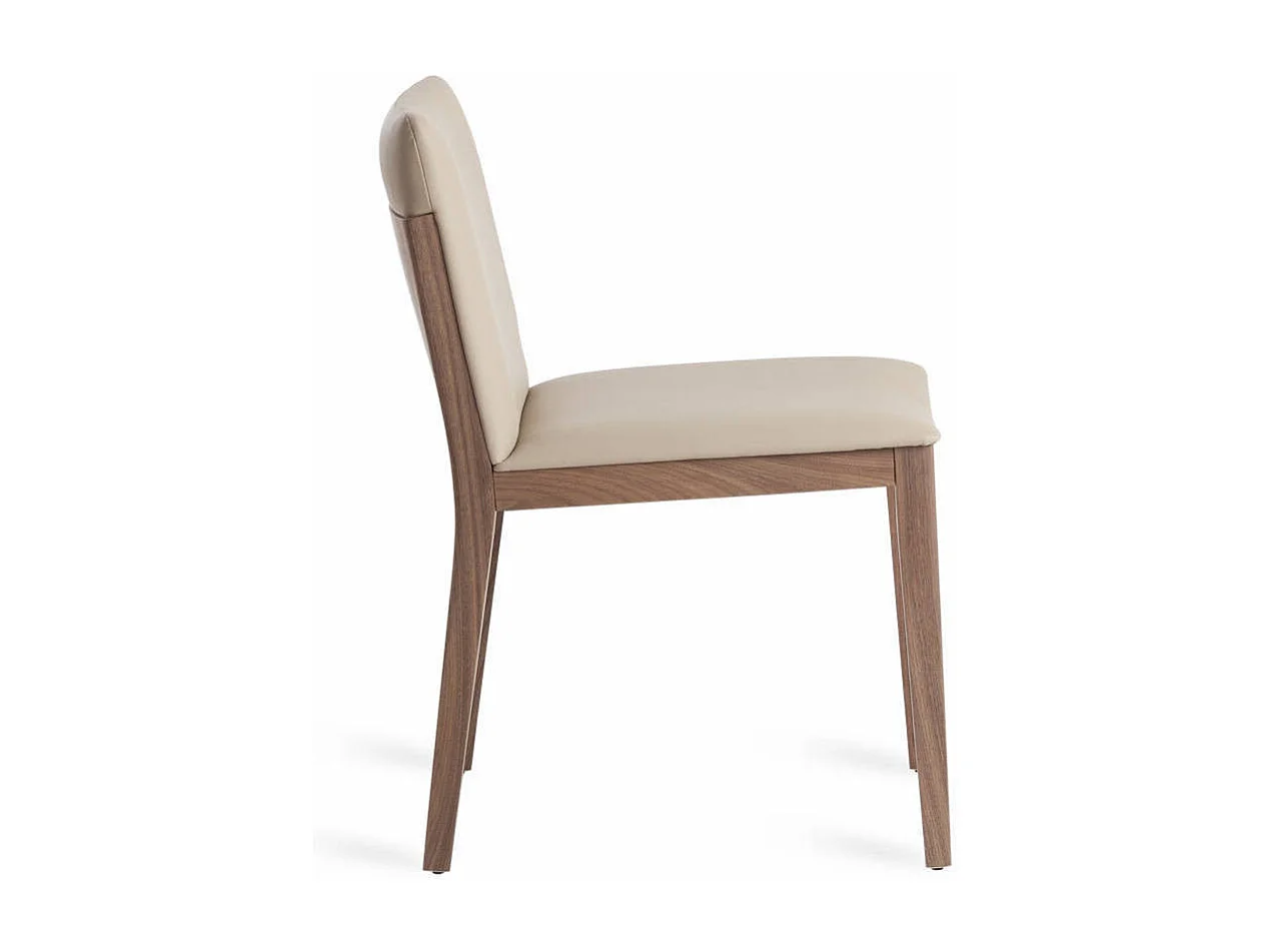 Chaise bois plaqué de noyer et simili cuir Mauna - Lot de 2-Couleur Aqua 47 Vert foncé