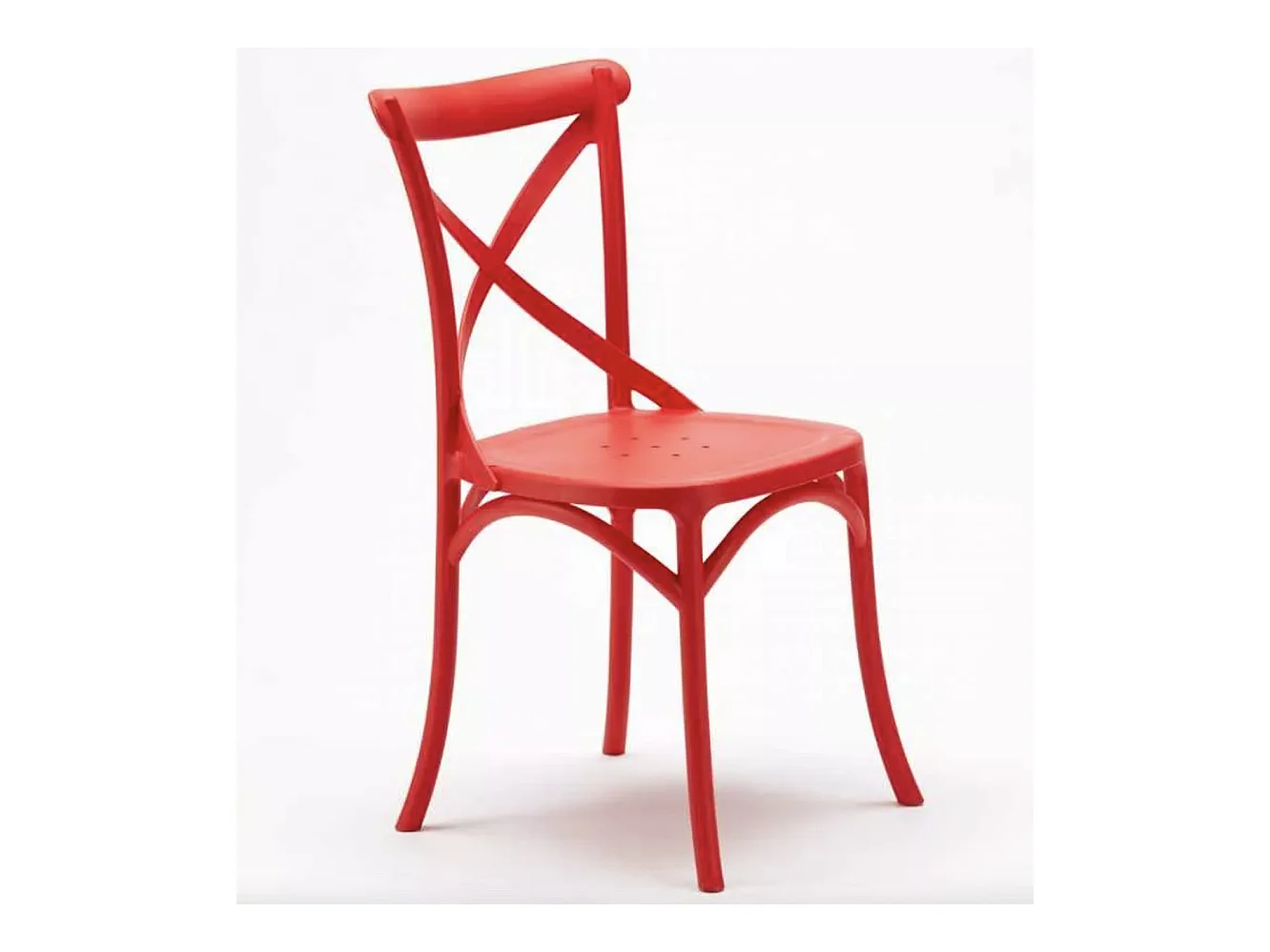 Chaise empilable en polypropylène Ruskia-Couleur Rouge