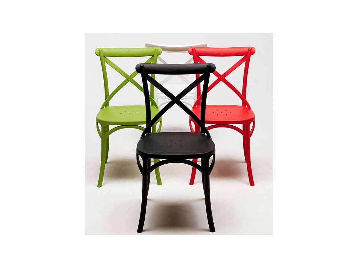 Chaise empilable en polypropylène Ruskia-Couleur Rouge