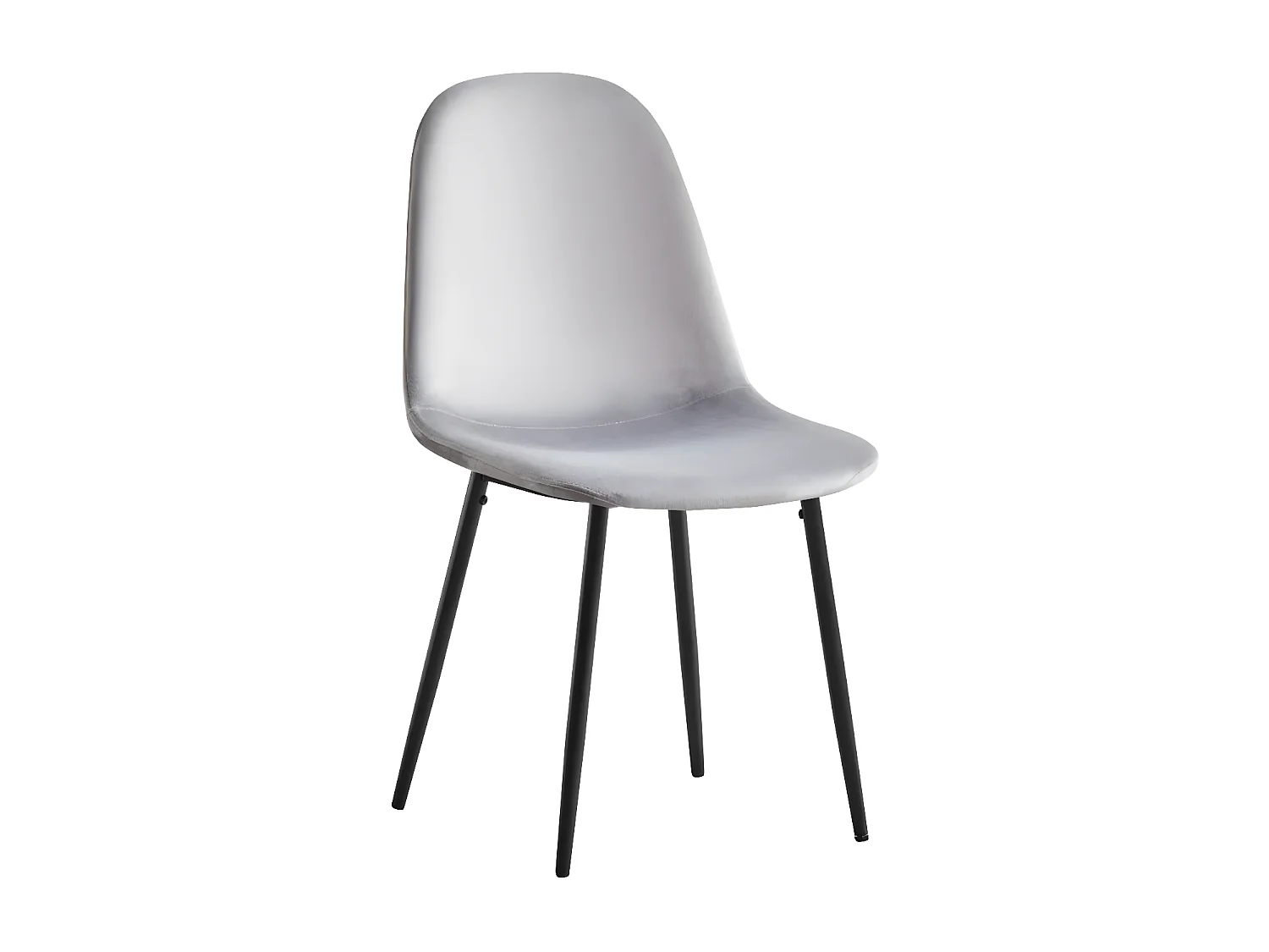 Chaise velours et pieds acier noir Ruka - Lot de 6-Couleur Beige foncé