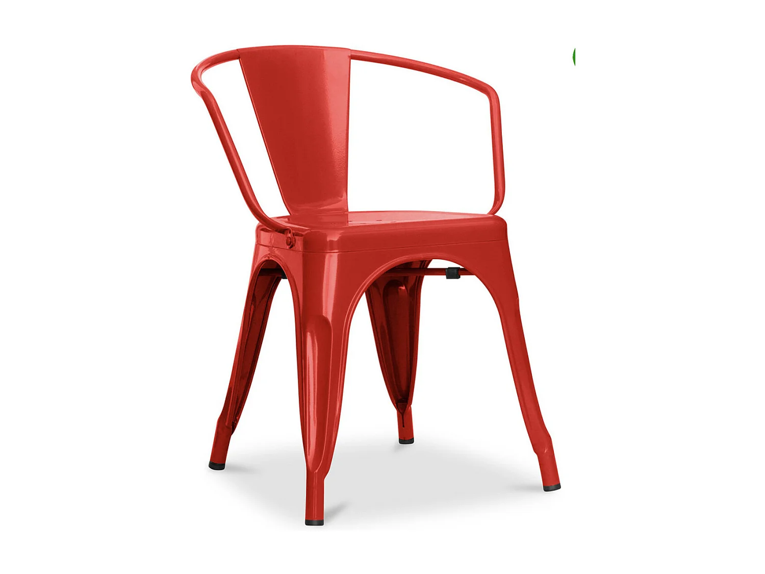 Poka industriële stoel met glanzend stalen armleuningen - High-end-Kleur Rood