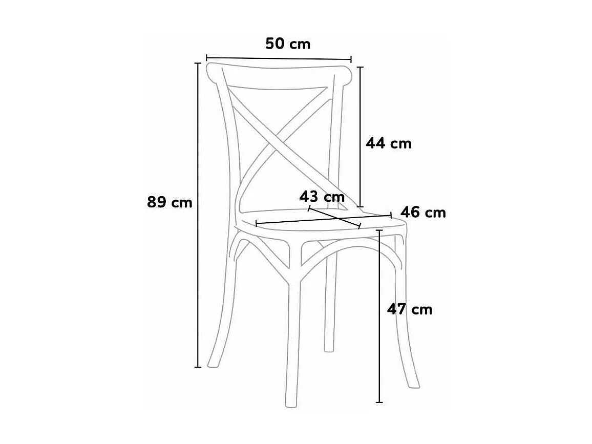 Chaise empilable en polypropylène Ruskia-Couleur Noir