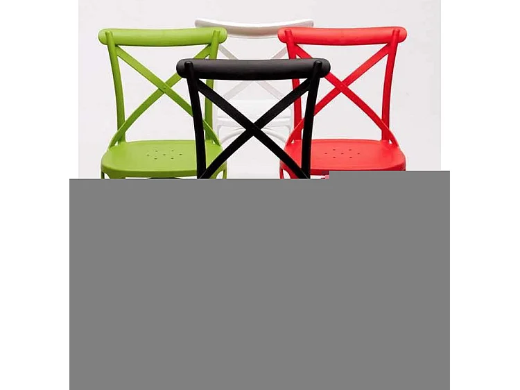 Chaise empilable en polypropylène Ruskia-Couleur Gris