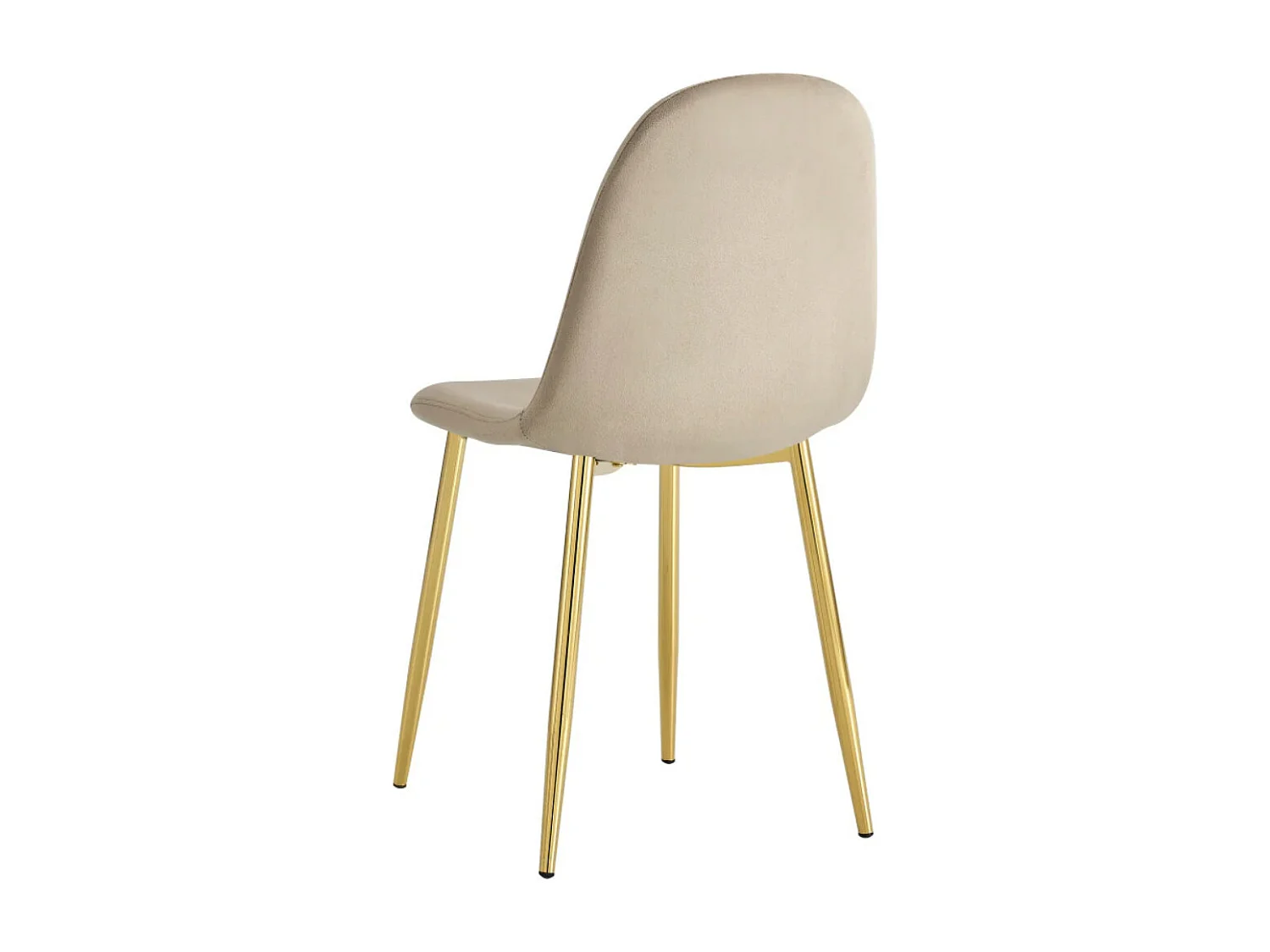 Lot de 6 chaises Ruka en velours avec pieds en acier doré - Élégance moderne-Couleur Beige foncé