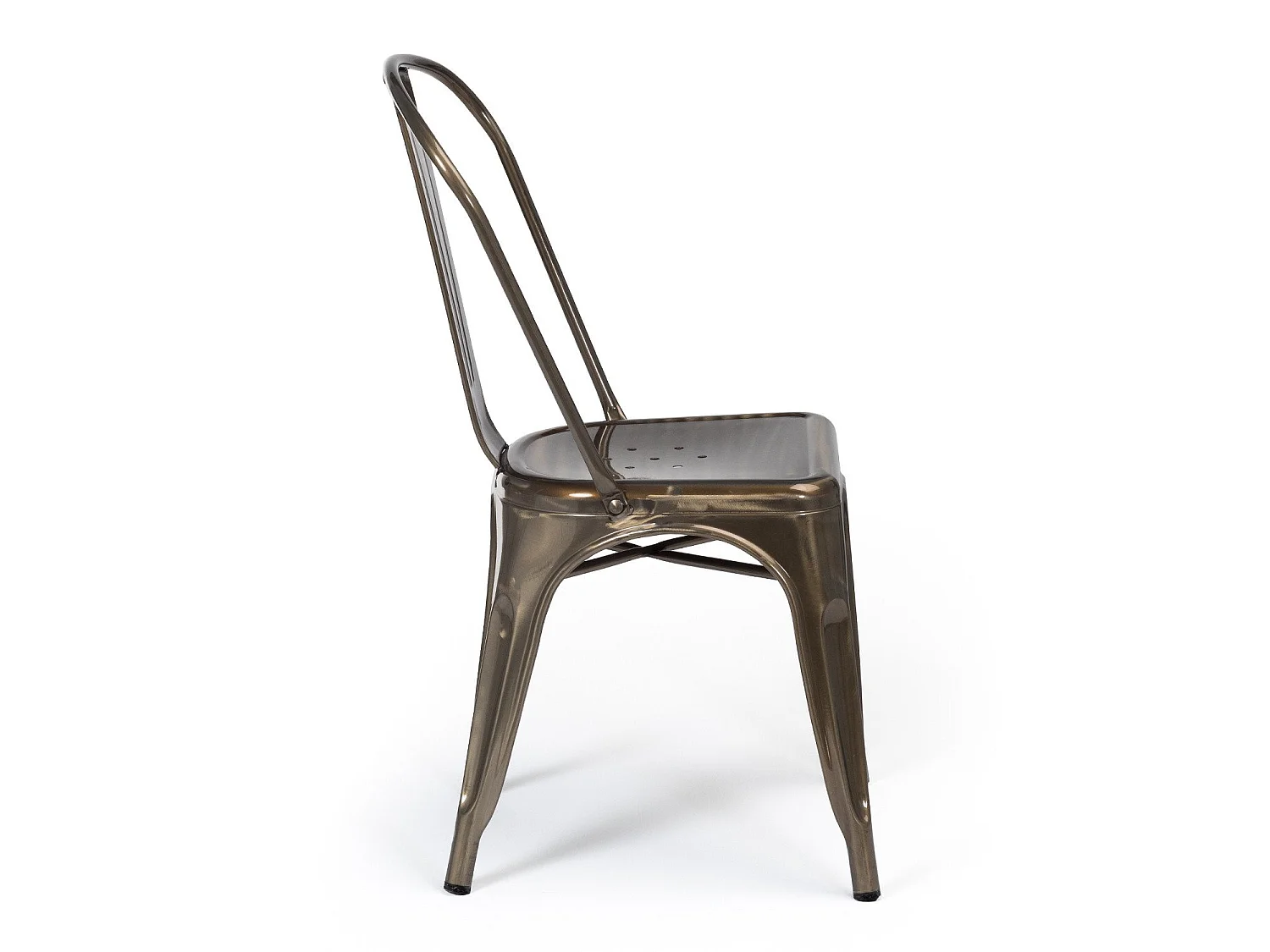 Silla industrial Kanbo de acero cepillado-Bronce