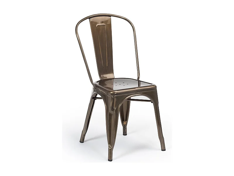 Chaise industrielle acier brossé Kanbo-Bronze