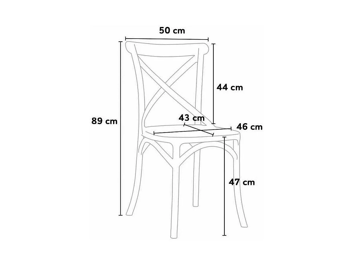 Chaise empilable en polypropylène Ruskia-Couleur Blanc