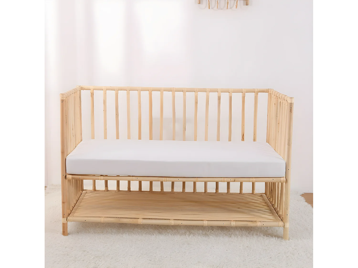 Lit évolutif 70x140 cododo rotin naturel