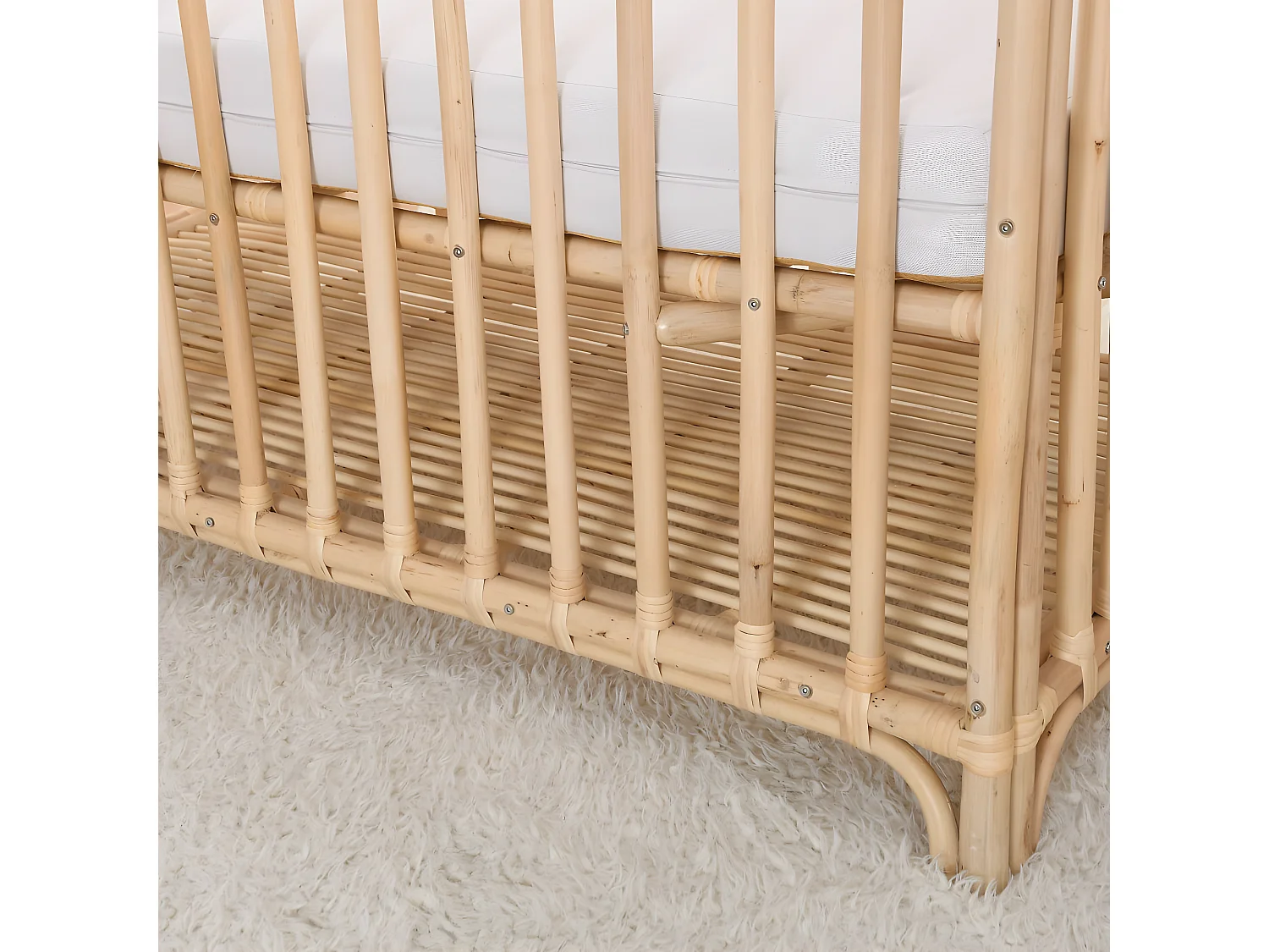 Lit évolutif 70x140 cododo rotin naturel