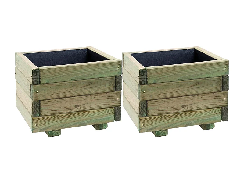 Bac à fleurs en pin traité First (Lot de 2)