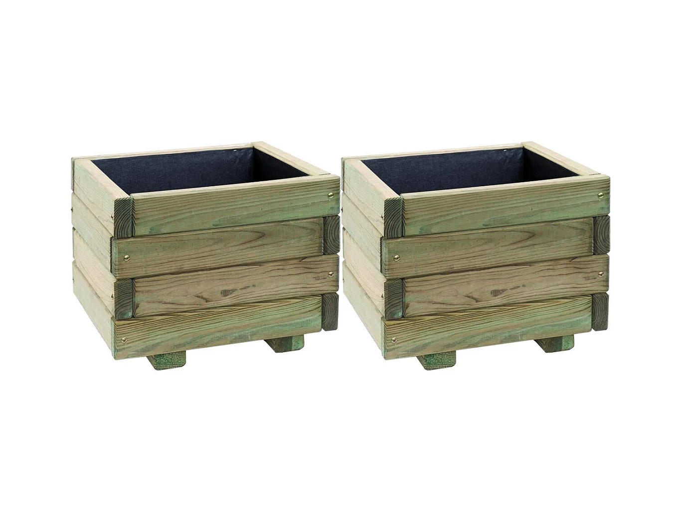 Bac à fleurs en pin traité First (Lot de 2)