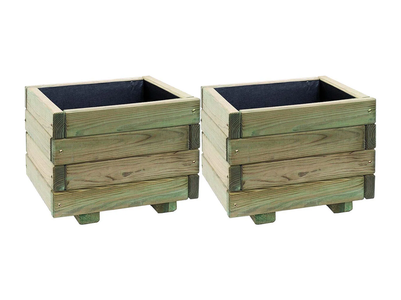 Bac à fleurs en pin traité First (Lot de 2)