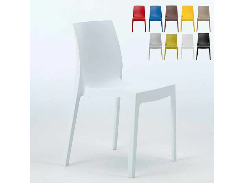 Chaise empilable moderne Romia-Couleur Gris